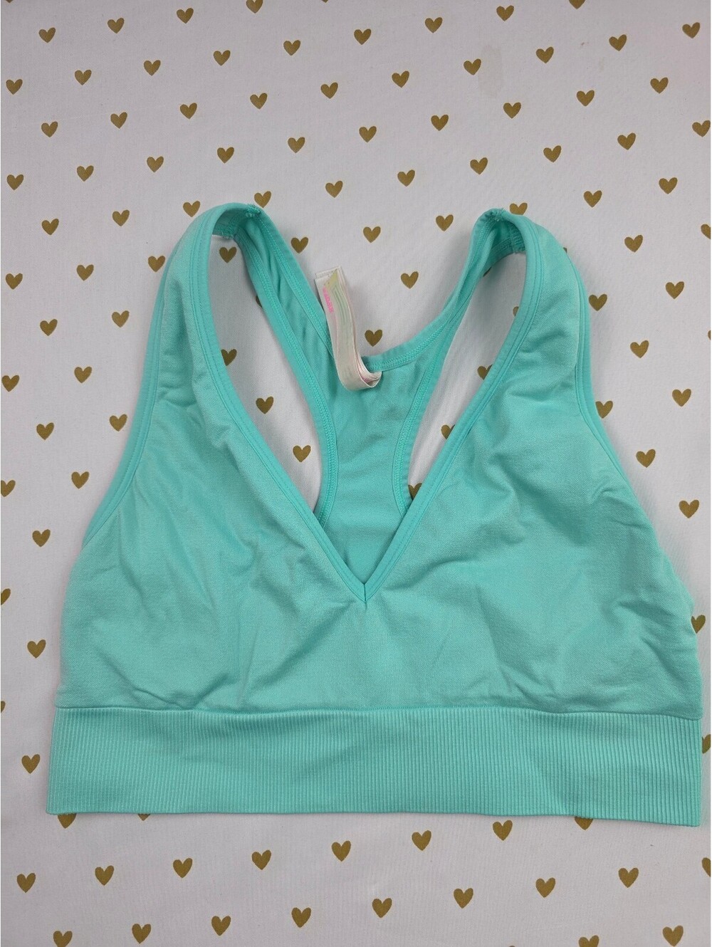 Victorias Secret Pink Teal Sports Bra Large Bralette Bra Top Tank